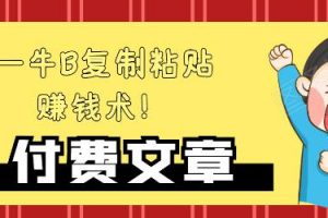—牛B復制粘貼賺錢術！牛逼持久收入極品悶聲發財項目，首發揭秘獨此一家！