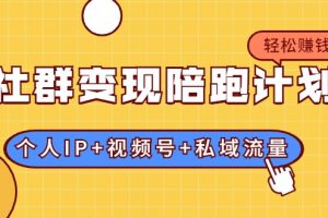 社群變現陪跑計劃：建立“個人IP+視頻號+私域流量”的社群商業模式輕松賺錢