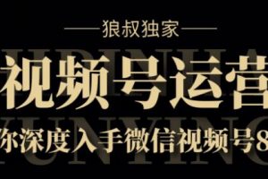 狼叔獨家：視頻號8.0運營實戰課價值1280元