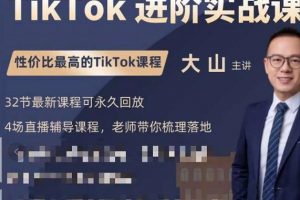 大山老師TikTok進階實戰課：賬號詳解，流量運營，實戰變現，助力你成功出海
