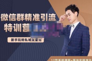 陸明明·微信群精準引流特訓營3.0，借助微信群進行引流操作，打造私域流量池