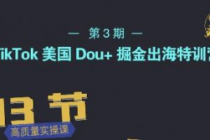 TikTok美國Dou+掘金出海特訓(xùn)營，美國dou+成功投放95%