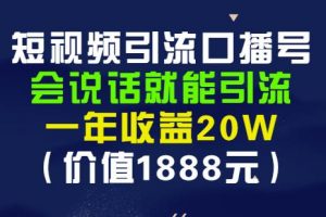 安媽·短視頻引流口播號，會說話就能引流，一年收益20W（價值1888元）
