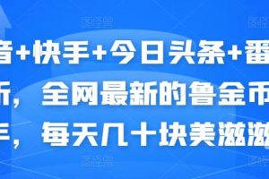 抖音+快手+今日頭條+番茄暢聽，全網(wǎng)最新的自動掛機擼金幣，每天幾十塊美滋滋