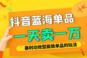 某公眾號付費文章：抖音藍海單品，一天賣一萬！暴利功效型極致單品的玩法