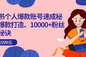 小紅書個人爆款賬號速成秘籍，爆款打造、10000+粉絲引流秘訣
