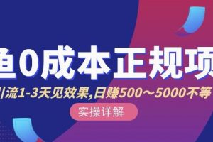 宇晨閑魚無貨源，十幾節課程豐富講訴閑魚賣貨技巧，價值6980