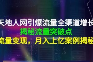 天地人網引爆流量全渠道增長：揭秘流量突然破點，流量變現