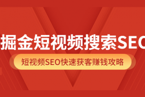 掘金短視頻搜索SEO，短視頻SEO快速獲客賺錢攻略（價值980）