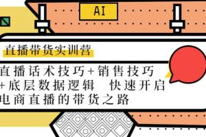 直播帶貨實訓營：話術技巧 銷售技巧 底層數據邏輯 快速開啟直播帶貨之路