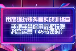 用數據玩賺抖音實戰訓練營：手把手帶你用數據玩賺抖音運營（45節課時）
