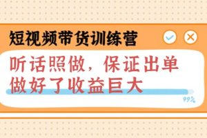 短視頻帶貨訓練營：聽話照做，保證出單，做好了收益巨大（第8 9 10期）