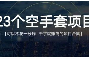 23個空手套項目大合集，0成本0投入，干了就賺錢純空手套生意經