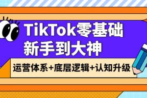 TikTok零基礎(chǔ)新手到大神：運(yùn)營(yíng)體系 底層邏輯 認(rèn)知升級(jí)（9節(jié)系列課）