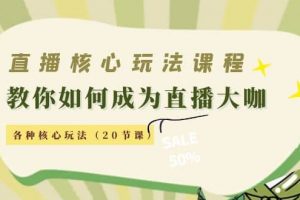 直播核心玩法：教你如何成為直播大咖，各種核心玩法（20節(jié)課）