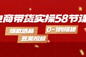 電商帶貨實(shí)操58節(jié)課，爆款選品，豆莢投放，0-1的搭建