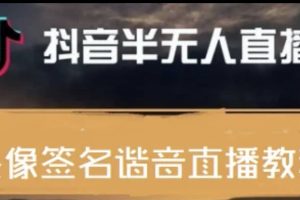 最近火爆的抖音頭像簽名設計半無人直播直播項目：直播教程 素材 直播話術