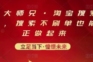 電商大師兄·淘寶搜索新玩法，搜索不刷單也能真正做起來