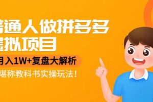 普通人做拼多多虛擬項目，復盤大解析，堪稱教科書實操玩法