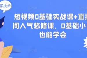 短視頻0基礎(chǔ)實(shí)戰(zhàn)課 直播間人氣必修課，0基礎(chǔ)小白也能學(xué)會