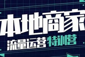 本地商家流量運營特訓營，四大板塊30節，本地實體商家必看課程