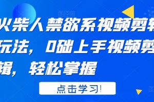 火柴人系視頻剪輯玩法，0礎上手視頻剪輯，輕松掌握