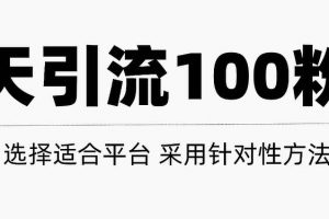只需要做好這幾步，就能讓你每天輕松獲得100 精準粉絲的方法！【視頻教程】