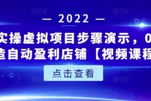 新人實操虛擬項目步驟演示，0基礎打造自動盈利店鋪【視頻課程】