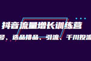 月銷1.6億實(shí)操團(tuán)隊(duì)·抖音流量增長(zhǎng)訓(xùn)練營(yíng)：起號(hào)、選品排品、引流 千川投流等