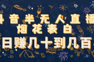 抖音半無人直播煙花表白（教程 視頻模板素材）