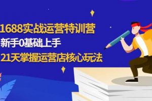 1688實戰(zhàn)特訓營：新手0基礎上手，21天掌握運營店核心玩法