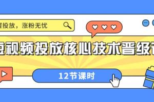 短視頻投放核心技術(shù)晉級(jí)課：掌握投放，漲粉無(wú)憂（12節(jié)課時(shí)）