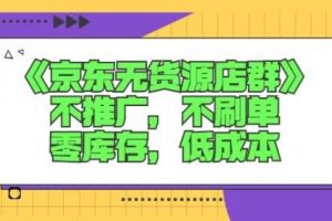 諾思星商學院京東無貨源店群課：不推廣，不刷單，零庫存，低成本