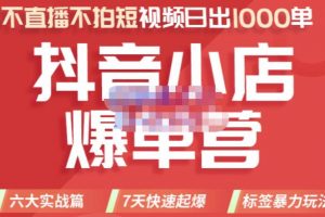 推易電商·2022年抖音小店爆單營，不直播、不拍短視頻、日出1000單，暴力玩法