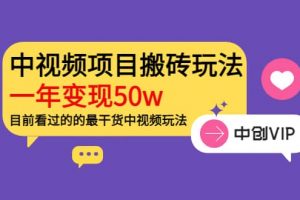《老吳·中視頻項(xiàng)目搬磚玩法，一年變現(xiàn)50w》目前看過的的最干貨中視頻玩法