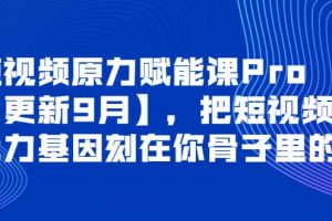 短視頻原力賦能課Pro【更新9月】，把短視頻能力基因刻在你骨子里的課