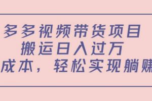多多視頻帶貨項目（教程 軟件）