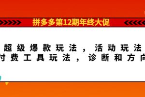 拼多多第12期年終大促：超級(jí)爆款玩法，活動(dòng)玩法，付費(fèi)工具玩法，診斷和方向