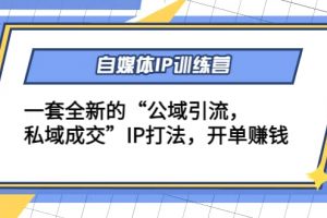 自媒體IP訓練營(12 13期)一套全新的“公域引流，私域成交”IP打法