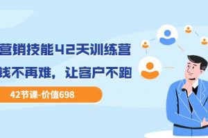 職場營銷技能42天訓練營，讓賺錢不再難，讓客戶不跑，業績翻翻（價值698）
