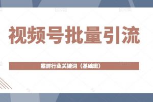 視頻號批量引流，霸屏行業(yè)關(guān)鍵詞（基礎(chǔ)班）全面系統(tǒng)講解視頻號玩法【無水印】