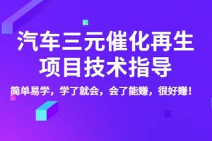 汽車三元催化再生項(xiàng)目技術(shù)指導(dǎo)，簡單易學(xué)，學(xué)了就會，會了能賺，很好賺！