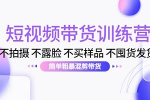短視頻帶貨訓練營：不拍攝 不露臉 不買樣品 不囤貨發貨 簡單粗暴混剪帶貨