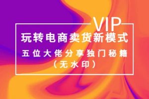 某收費培訓：玩轉電商賣貨新模式，五位大佬分享獨門秘籍（無水印）