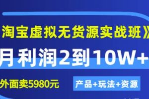程哥《淘寶虛擬無貨源實戰班》線上第四期：月利潤2到10W （產品 玩法 資源)