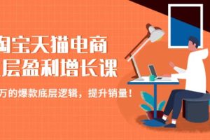淘寶天貓電商七層盈利增長(zhǎng)課：月入N萬(wàn)的爆款底層邏輯，提升銷(xiāo)量