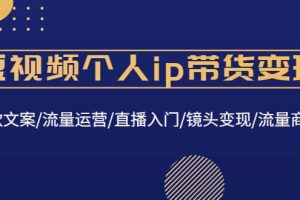 短視頻個人ip帶貨變現：爆款文案/流量運營/直播入門/鏡頭變現/流量商業