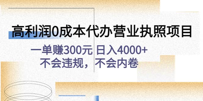 高利潤0成本代辦營業執照項目：不會違規，不會內卷插圖