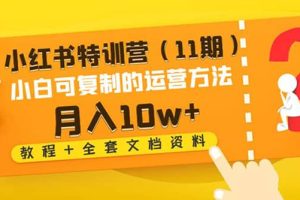 小紅書特訓營（11期）小白可復制的運營方法（教程 全套文檔資料)