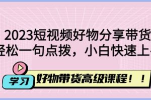 2023短視頻好物分享帶貨，好物帶貨高級課程，輕松一句點(diǎn)撥，小白快速上手
